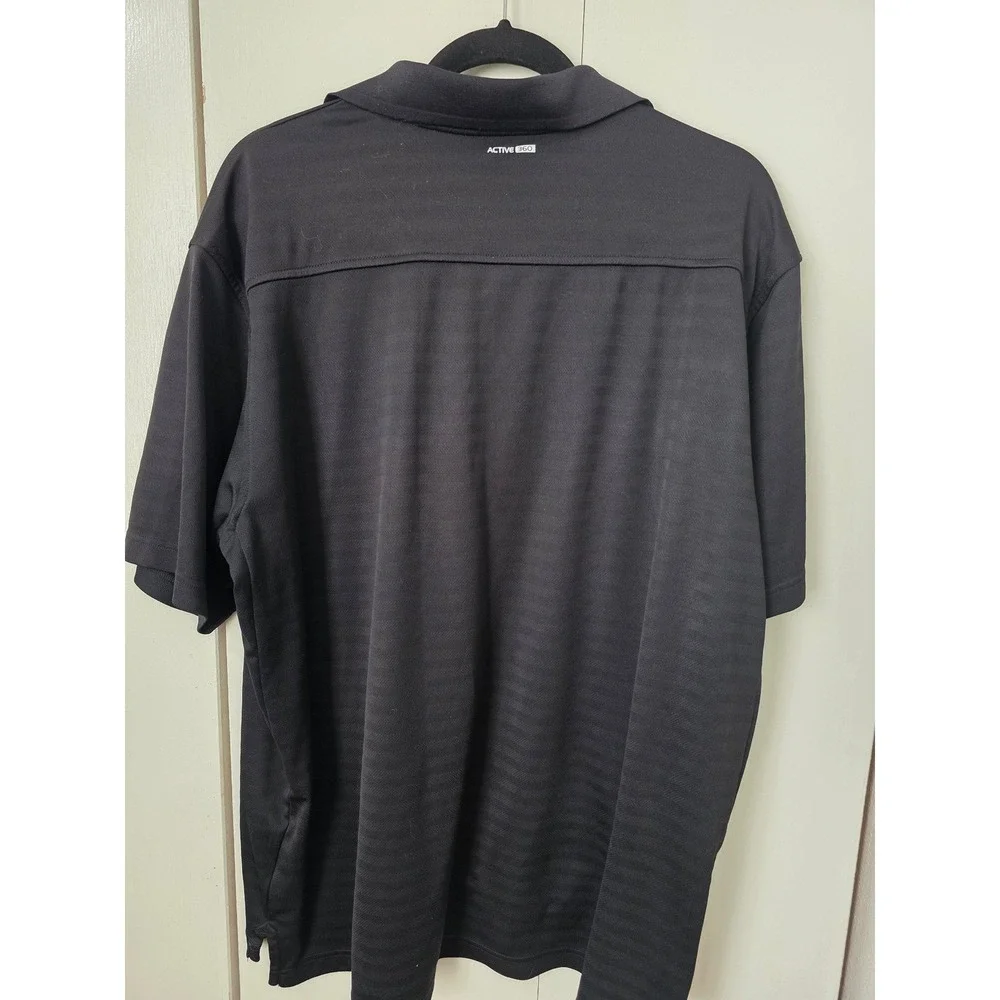 Adidas Active 360 Mens Black Striped Short Sleeve Polo Shirt‎ XL Golf active dad